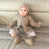 Renee Cardigan Hat (0-10Y) & Booties Crochet Pattern PDF | English